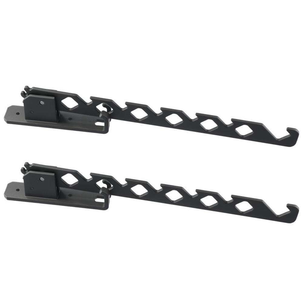 hobbyme 2Pcs Wall Mount Coat Hanger Holder,Retractable Folding Clothes Drying Organizer,Aluminium Garment Hooks Holder Space Saving Indoor Clothes Rack for Laundry Room Bedroom(Grey)