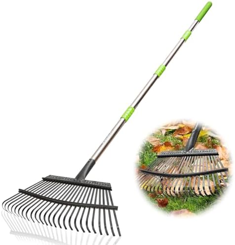 Amazon.com : Colwelt Plastic Leaf Rake with 56'' Lightweight Stainless ...