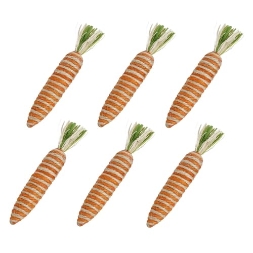 Nature Vibe 5.9 Inches Sisal Carrot Easter Decor,6 Pack Vivid Color Carrot Decor for Easter Table Decorations,Jute Twine Mini Carrots as Spring Decor