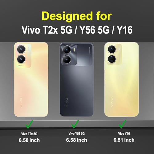 Image of NDCOM for Vivo T2x 5G Mobile Cover, Vivo Y16 Back Cover, Vivo Y56 5G Mobile Back Cover Ring Holder Case
