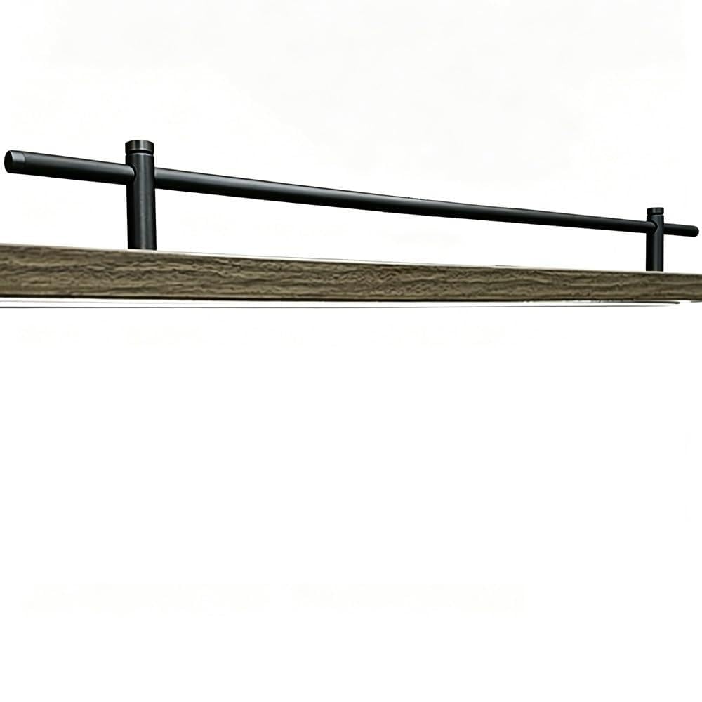Svbvrfeew Black Gallery Rail Kits Wine Cabinet Tipping Rail Anti-Fall Fence Set Metal Shelf Guard Rail Decorative Guardrail For Floating Shelf Bookshelves(,14In/35.6Cm)