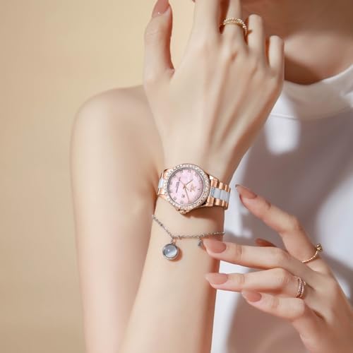 Image of OLEVS Womens Watch Gold Ladies Dress Elegant Luxury Stainless Steel Waterproof Easy to Read Small Wrist Watches for Women