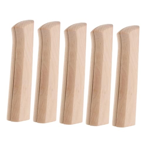TOYZFRIENDY 5 Pairs Wooden Knife Handles Replacement Ergonomic Anti-Slip Wood Grip Cutter Repair Parts for Kitchen Knives Beech Wood Handles for Safe and Comfortable Chopping