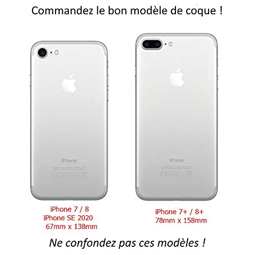 Coque Humour iPhone 7 8 SE Etui Cuir Panda Boo Housse Magnetique - 5