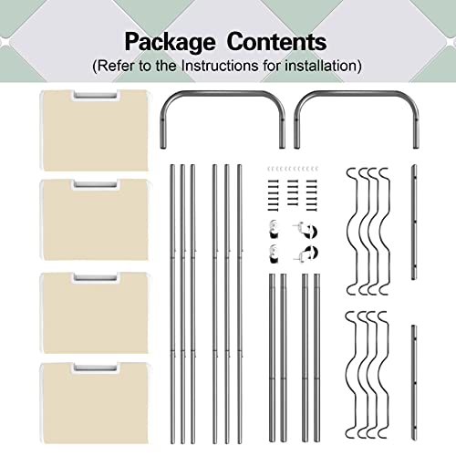 C&Ahome 4-Bag Laundry Sorter Cart, Laundry Basket Organizer Hamper, Removable Bags With 6 Sorting Cards And Heavy Duty Rolling Lockable Wheels For Clothes Storage, 39.4" L X 16.9" W X 31.5" H Creamy #TOP6