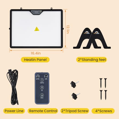 Chauffage de poulailler 200W orientable à 360° avec télécommande et écran LED - 8