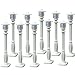 Building Block for LEGO Street Lamp Set of 10- White Post with Clear Bulb & White Cover compatible with Lego