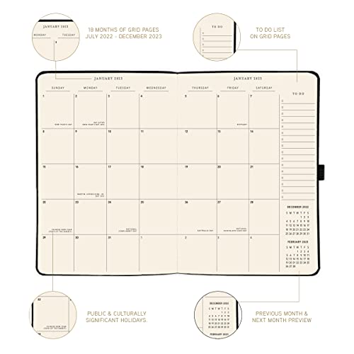 Graphique Designer Business Planners, 18-Month Dated Calendar, Black - Image 3