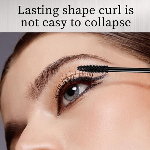 4D Silk Fiber Lash Mascara, Natural Smudge-proof & Waterproof Mascara, Black Thickening Lengthening Mascara Volume and No Clumping, Lasting All Day(Black,8g) - Image 5