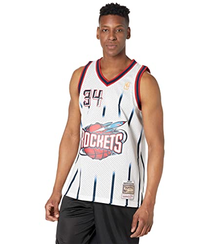 Maillot Olajuwon Rockets Mitchell & Ness Blanc : Partagez l'Héritage NBA