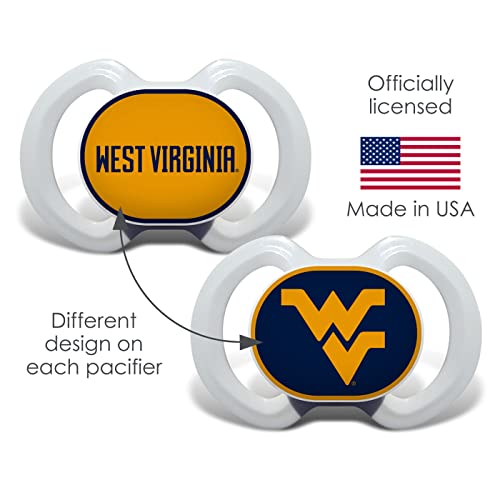 Image of Baby Fanatic Pacifier 2-Pack - NCAA West Virginia Mountaineers - Officially Licensed League Gear