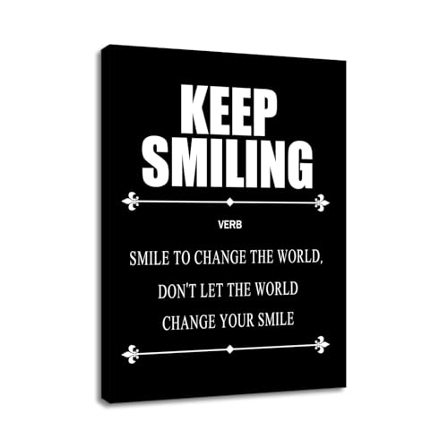 Inspirational Keep Smiling Wall Art Sign Print Picture Entrepreneur Quotes