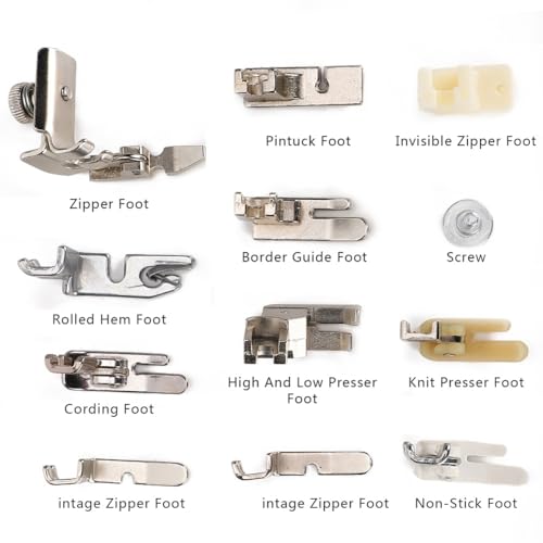 Set de 12 pies para máquina de coser acero inoxidable miniatura 3
