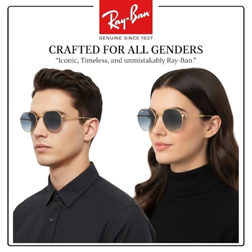 Image of Ray-Ban RB3565 JACK Square-Round Shaped Sunglasses for Men & Women with Official RAYBAN Eyewear Kit