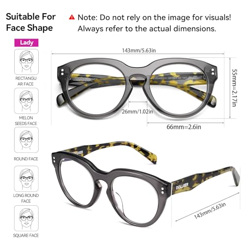 Image of Dollger Fashion Women Round Blue Light Glasses for Men Blue Light Blocking Computer Glasses D1E240404
