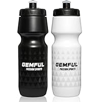 GEMFUL Trinkflasche Sport 750ml Breite Öffnung Drückbare Gym Sport Freizeit Mtb Rennrad Flaschen