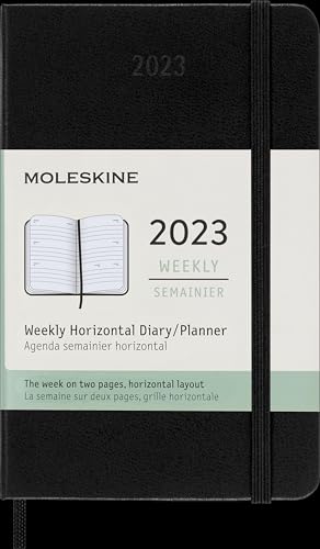 Moleskine Agenda Settimanale 2023, Agenda 12-Mesi con Layout Orizzontale, Copertina
