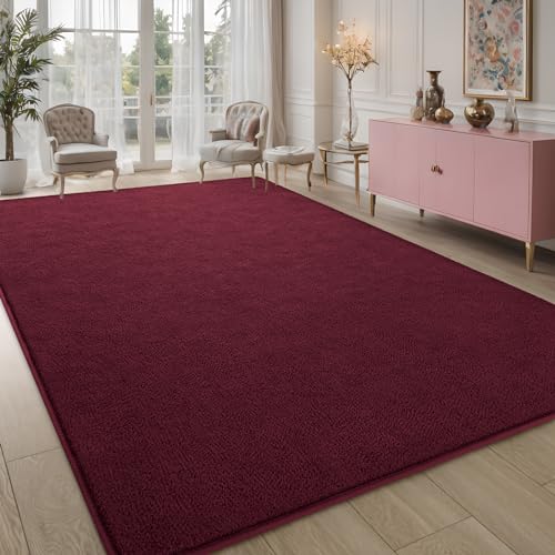 Tapete decorativo Pettop 4x6 ft Rojo borgoña miniatura 7