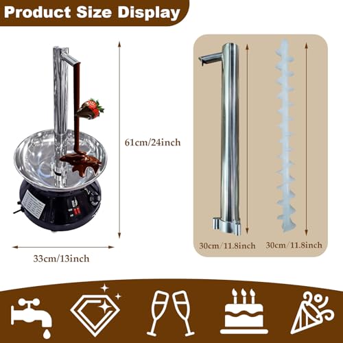 Macchina della fontana del cioccolato, cascata di cioccolato dell'acciaio inossidabile di 3 livelli con controllo regolabile della temperatura, produttore di fondute elettriche facili per il dessert d