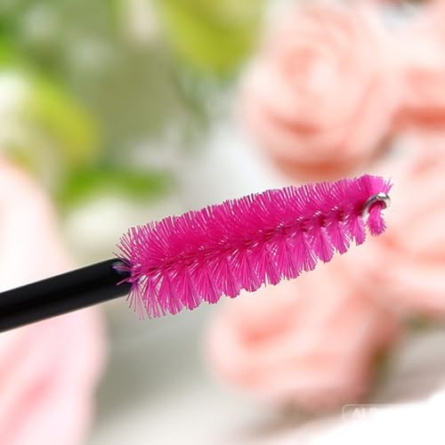 Image of G2PLUS 100PCS Disposable Eyelash Brushes, Rose Mascara Wands Applicator Makeup Kits, Eyelash Spoolies Brushes for Eyelash Extensions and Eyebrows