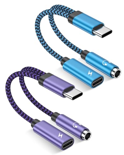 2Pack 2 in 1 USB C to 3.5mm Aux Adapter, Android Dongle...