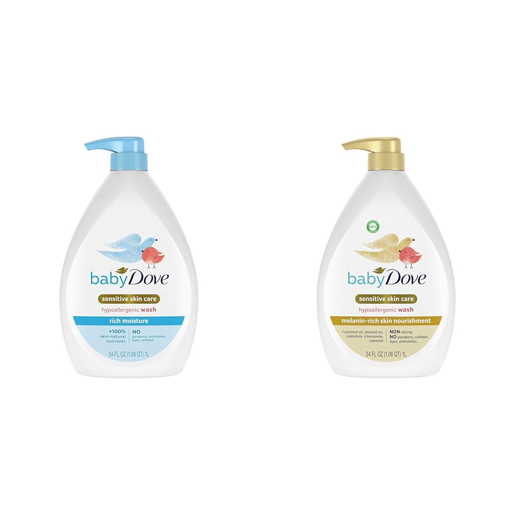 Baby Dove Sensitive Skin Care Baby Wash Rich Moisture For Baby Bath Time Tear-Free & Sensitive Baby Wash Melanin-rich Skin Nourishment For Baby Bath Time Tear-Free