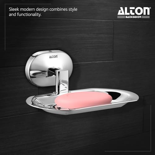 Image of ALTON AXO30601, Stainless Steel, Soap Dish Holder Wall Mounted | Soap Holder for Bathroom | Soap Stand for Wash Basin | Soap Case | Bathroom Accessories (Chrome)