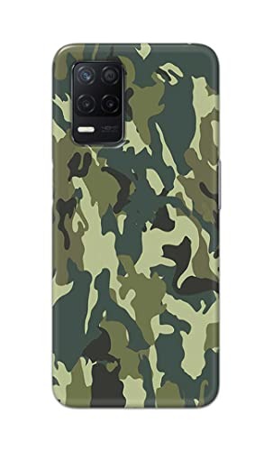Image of Printed Hard Back Cover Case for Realme Narzo 30 5G Back Cover (Green Army Camouflage) -1803