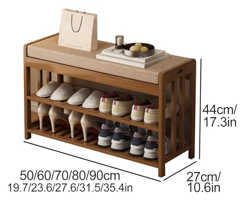 Banc de rangement à chaussures de qualité supérieure étagère élégante en bambou
