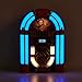 Arkrocket x Elvis Presley Mini Jukebox/Tabletop CD Player/Bluetooth Speaker/Radio/USB and SD Card Player with Retro LED Lighting System (Limitied Edition), Black Gloden