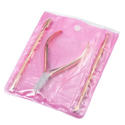 Jolintek Nagelhautentferner Set, 3pcs Nagelhautzange mit Nagelhautschieber, Edelstahl Nagelzangen Set Maniküre und… – Bild 8