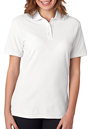 Jerzees Easy Care Ladies' Pique Sport Shirt (White) (2X) at