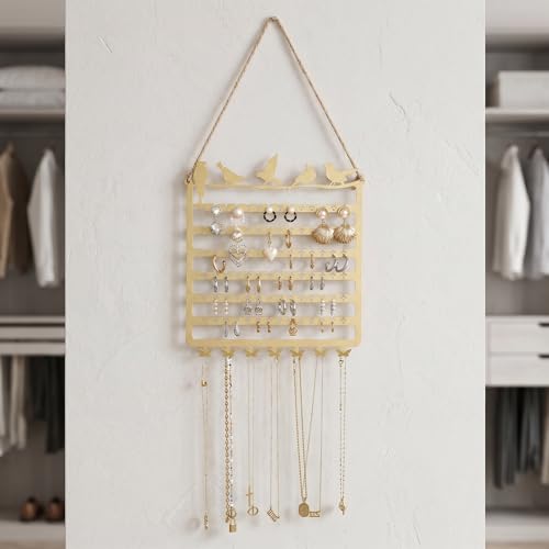 Dzrige Gold Bird Wall Mounted Earring Holder Jewelry Organizer Stand - image 1
