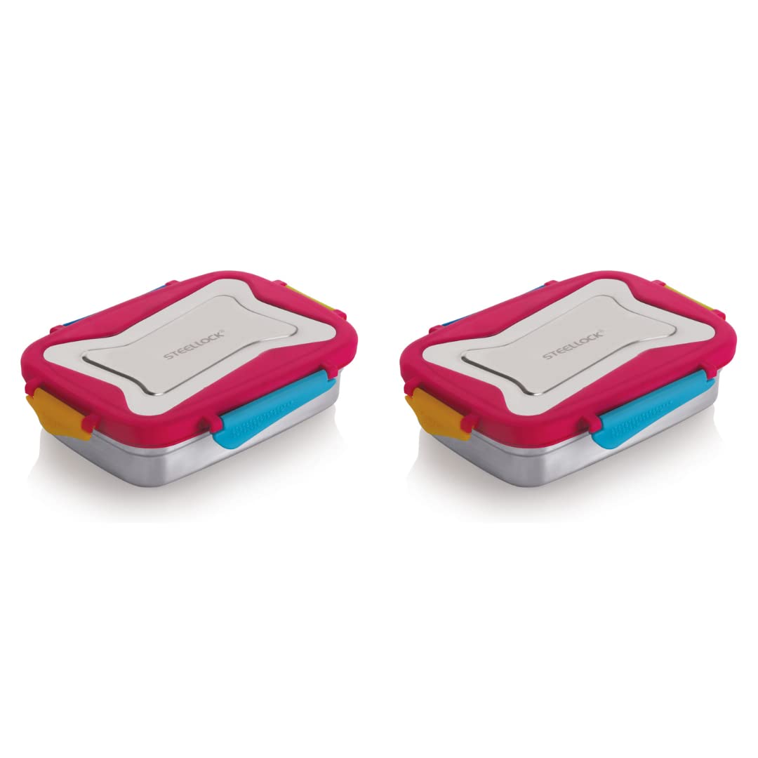 STEELLOCK Smart Stainless Steel Tiffin Lunch Box for Kids and Adults | Airtight & Leakproof | Square Tiffin Box for School & Office with Steel Lid | Romeo 250 ml 2 pc — Amazon image 27