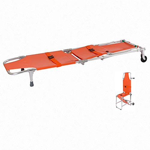 Civière d'escalier pliante orange en aluminium avec roues - 6