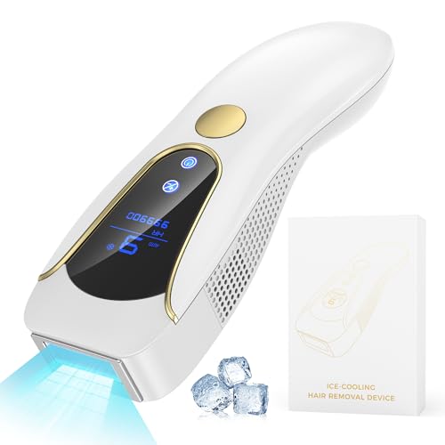 Epilatore Luce Pulsata con Funzione Ghiaccio, Luce Pulsata Efficiente 19,35J con 9 Livelli di Energia, Flash Continuo Automatico, Epilatore a Luce Pulsata per Donne, Braccia,Ascelle,Gambe