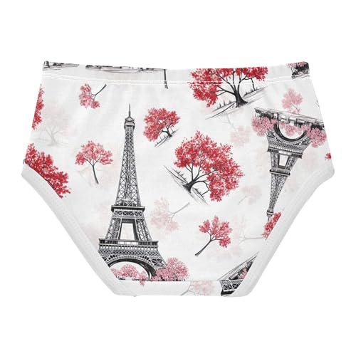 Eiffel Tower Black White Trees Little Girl Panties Toddler Girls Underwear Cotton Designer Undies Kids Briefs 2t2