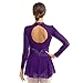 ranrann Vestido de Patinaje Artístico Diamantes para Mujer Maillot de Ballet Manga...