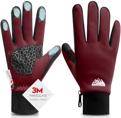 Image of Bruvoalon Winter Gloves for Women & Men, 3M Thermal Insulation, Lycra Fabric, Touchscreen, Anti-Slip