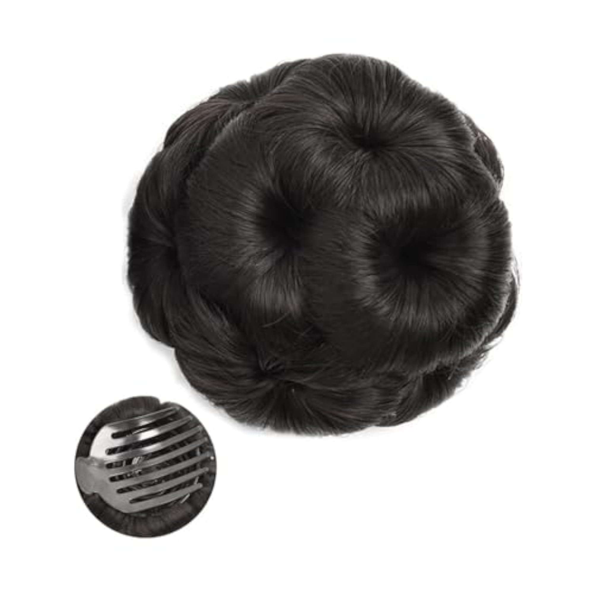 Women's Artificial Fake Hair Bun, Black