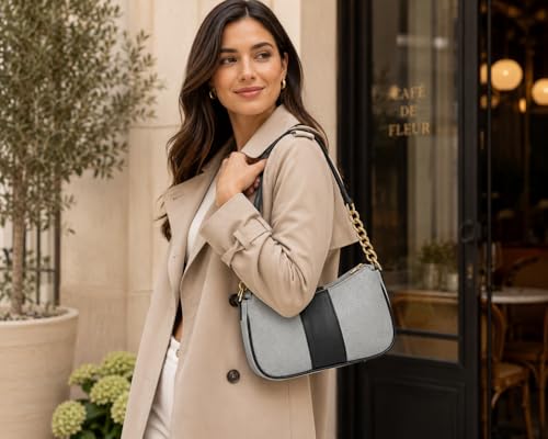 Image of Colorblocked Shoulder Bag for Women with Adjustable & Detachable Sling Strap | Stylish Crossbody & Shoulder Purse | Lightweight Daily Use Handbag for Office, Travel & Casual