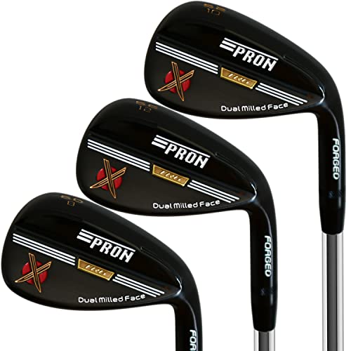 Japan Pron Wedge Set or Single Golf Club TRV Model USGA R A Rules Black Oil Finish 50 54 58 Degree 10 12 8 Bounce Krisa Steel Shaft Pack of 3