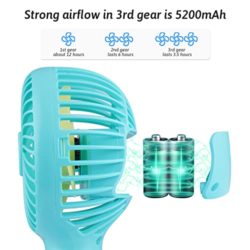 Image of Portable Stroller Fan Personal rechargeable USB Fans With 5200mAh 3 Speeds Battery Small Baby Car Seat Mini Handheld Clip On Fan for Pram Crib Bike Treadmill Outdoor Camping Travel and Student Desk