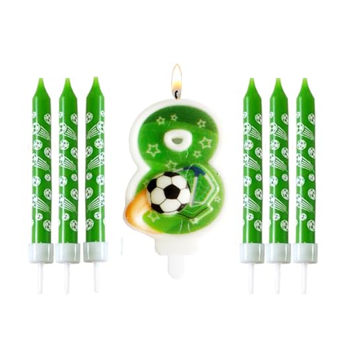 Cumpleaños Número Velas 8,Velas de Pastel Verdes Con 6 Varillas de Extensión,Fiesta Decoraciones para Niños Chicas jóvenes,Decoración de cumpleaños,Fiesta de cumpleaños