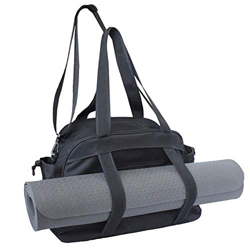 Feli546Bruce Yoga Storage Bag,Portable Large Capacity Zipper Shoulder Bag Yoga Pad Clothes Storage Tote Pouch Black