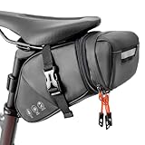 Danuosie Bike Seat Bag, Expandable Bicycle Saddle Bag Under Seat, Waterproof Cycling Seat Pack for Mountain Road Bikes and Commuter, 1.5-2L