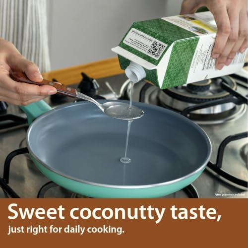 Gramiyaa Cold Pressed Coconut Oil - 1 Liter | Unrefined/Unfiltered | Premium Wood Pressed Coconut Oil | For Natural Skin and Hair | Marachekku Oil/Kachi Ghani Oil | Pure Cooking Oil