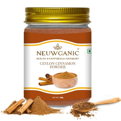 Image of Neuwganic - Natural Ceylon Cinnamon Powder | Pure & Natural Dalchini | Indian Organic Spices | Ideal for Making Cookies /Masala Tea /Desserts | 150 Gm Pack of 1