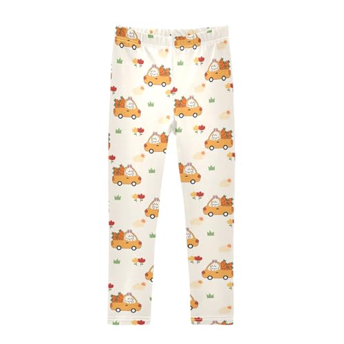 Girls Leggings Rabbit Drive Truck Carrot Toddler Girls Clothes Leggings for Girls Toddler Girls Leggings 3-4T