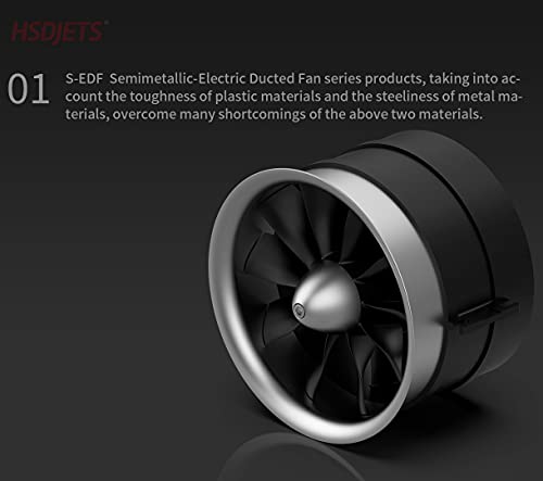 Ventilador conducido HSDJETS 105mm EDF de 12S: potencia de 7.4KG de empuje para tu avión RC 3